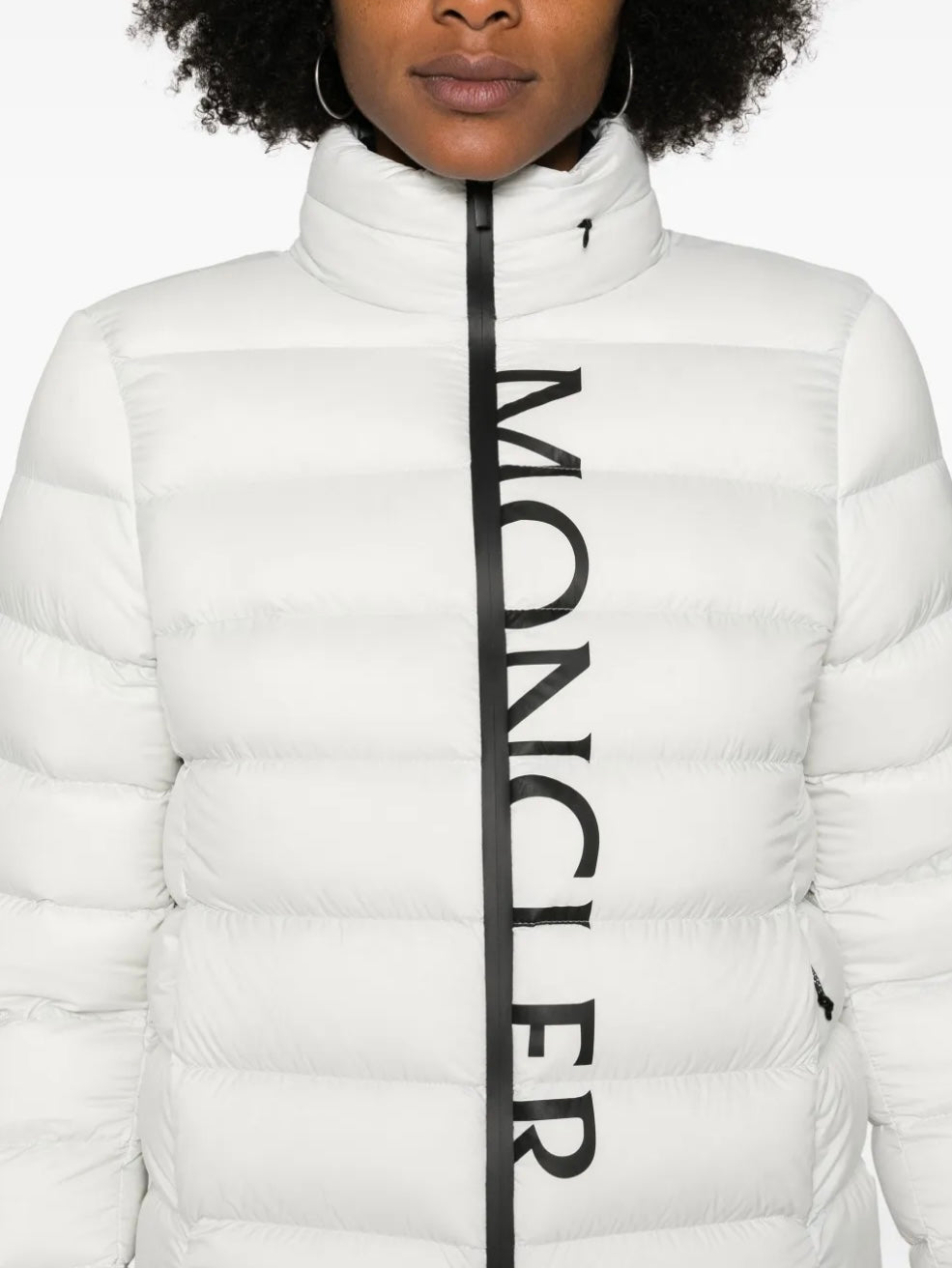 GUBBINO MONCLER DONNA BIANCO CON SCRITTA NERA