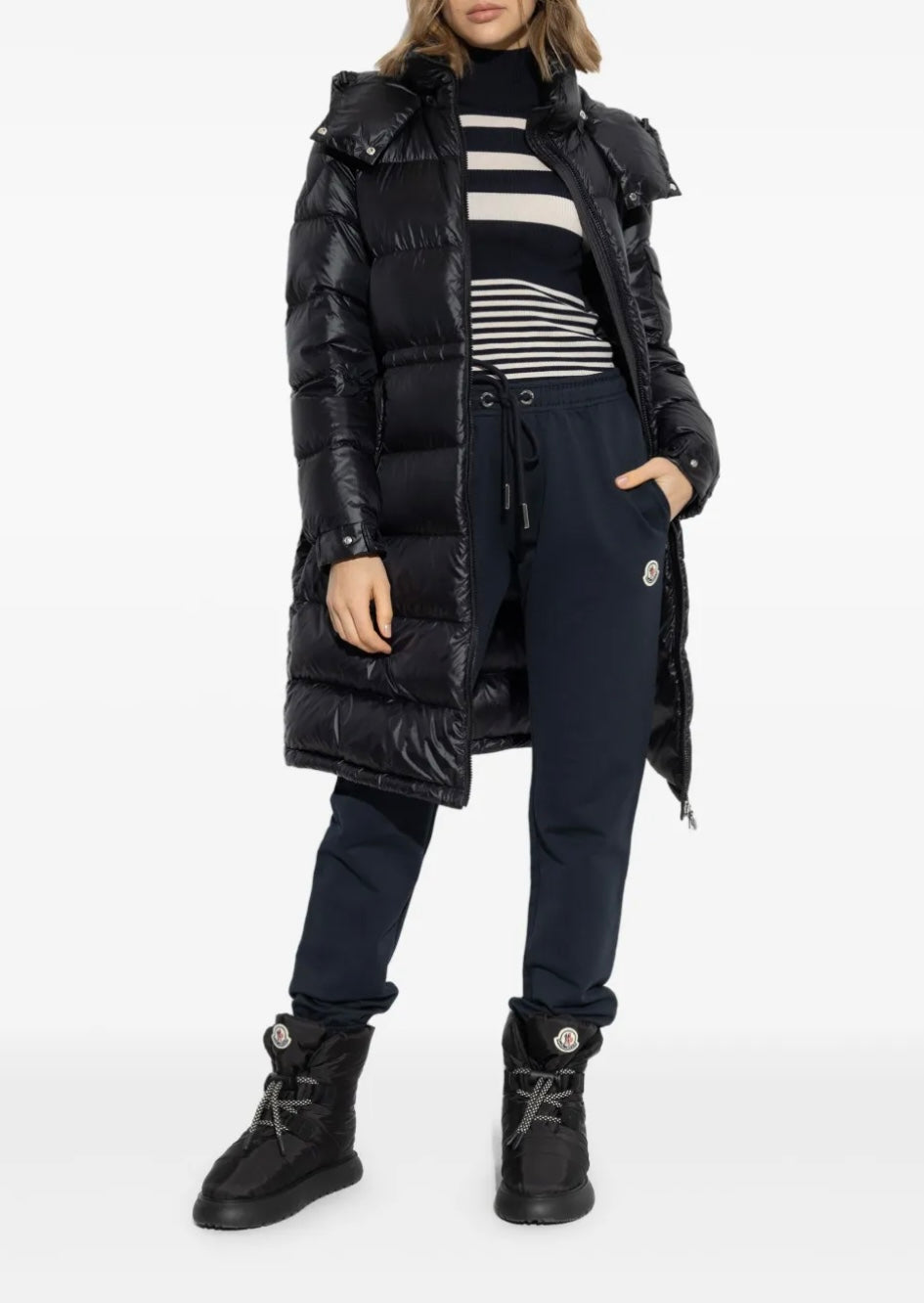 GUBBINO MONCLER DONNA LUNGO NERO