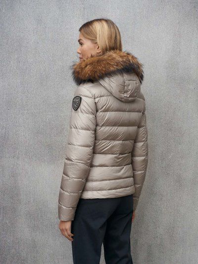 GIUBBINO BLAUER CORTO DONNA PELLICCIA FANGO