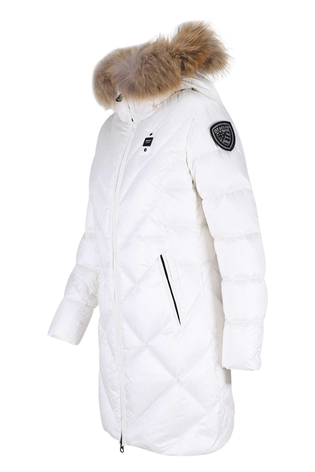 GIUBBINO BLAUER LUNGO  DONNA BIANCO PELLICCIA